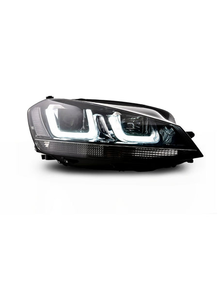 VW Golf 7 2012-2017 Fari Anteriori DRL LED R-Line Look Nero