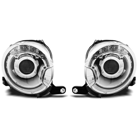 Fiat 500 2007-2016 Fari Anteriori Luci Diurne LED Cromati