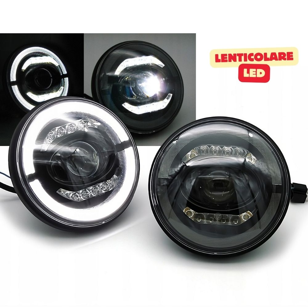 Jeep Wrangler ll 1996-2006 Fari Anteriori Full LED TFL Angel Eyes