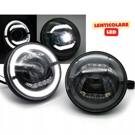 Jeep Wrangler ll 1996-2006 Fari Anteriori Full LED TFL Angel Eyes