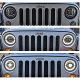 Jeep Wrangler ll 1996-2006 Fari Anteriori Full LED TFL Angel Eyes