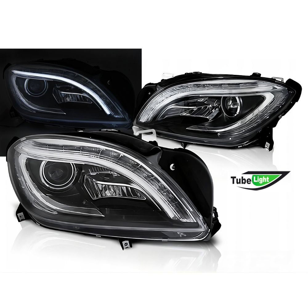 Mercedes Classe M W166 2011-2015 Fari Anteriori LED Neri Lightube