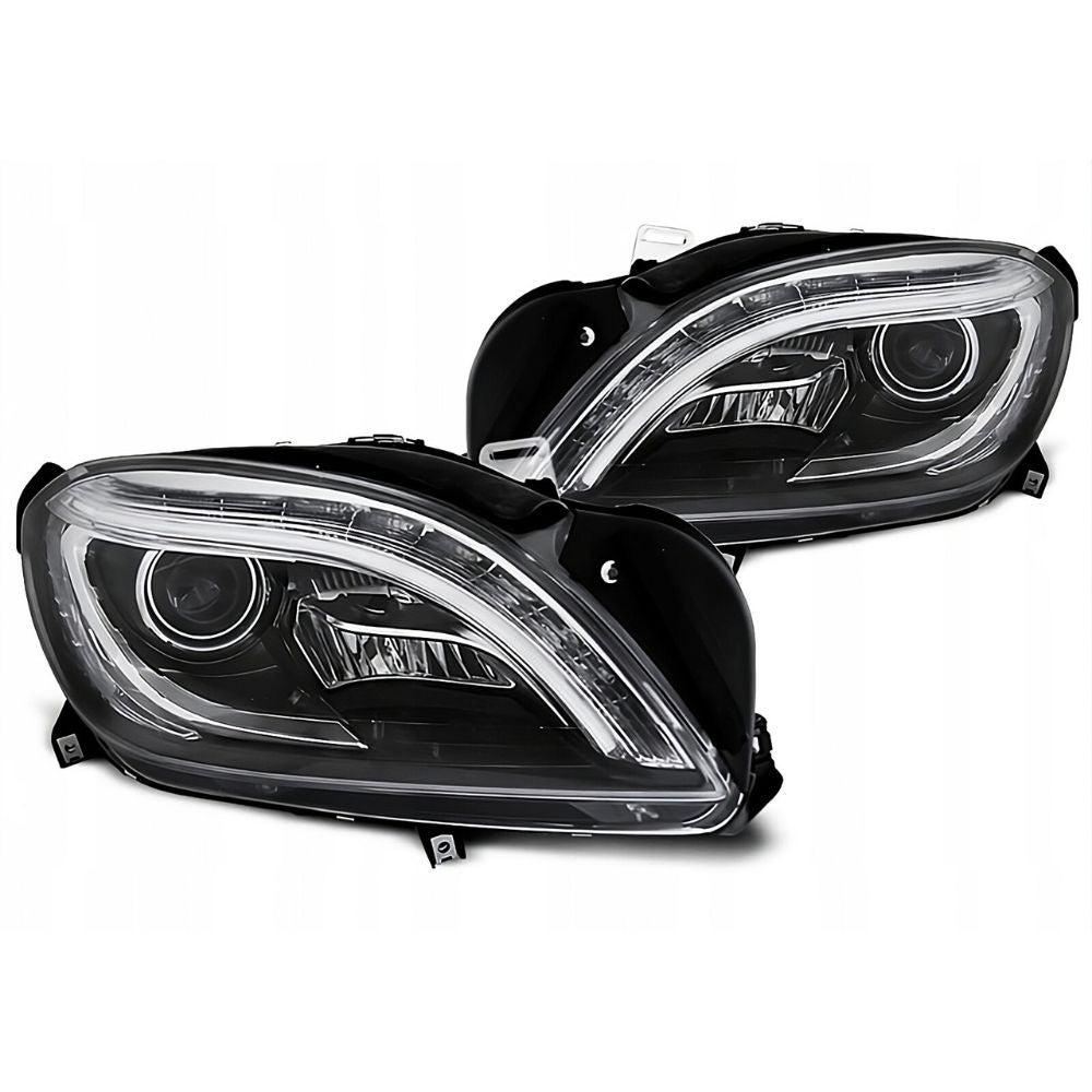 Mercedes Classe M W166 2011-2015 Fari Anteriori LED Neri Lightube