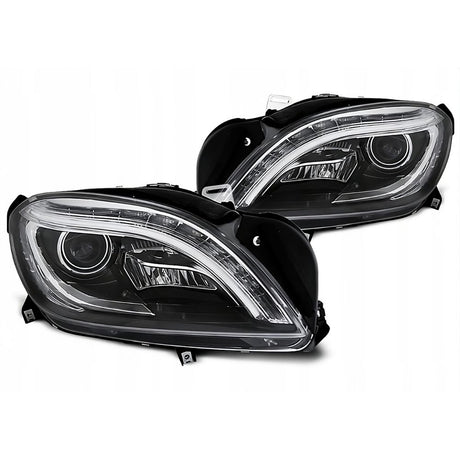 Mercedes Classe M W166 2011-2015 Fari Anteriori LED Neri Lightube