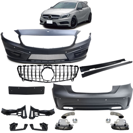 Mercedes A W176 2012-2015 Kit Paraurti Anteriore / Posteriore / Minigonne AMG Look