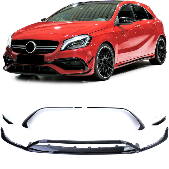 Mercedes Classe A W176 15-18 Spoiler Anteriore Nero Lucido