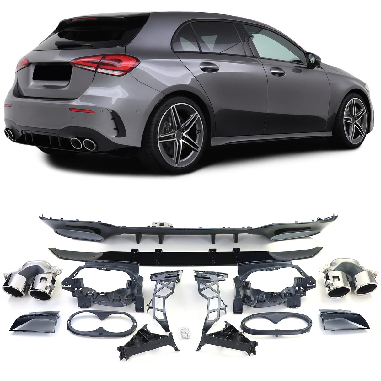 Mercedes A W177 2018-2023 Diffusore Posteriore AMG A45 Look