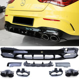 Mercedes CLA C118 X118 2019, 2020, 2021, 2022, 2023 AMG Line Diffusore A45S Look