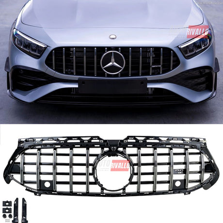 Mercedes Classe A W177 2023-2026 Griglia Anteriore AMG A45s GTR Look Nero Cromato