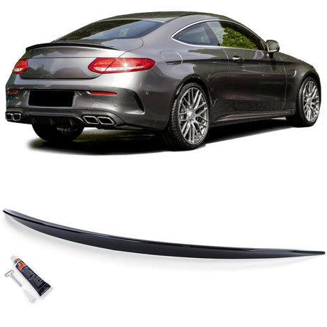 Mercedes Classe C C205 Coupé 2015-2021 Spoiler Cofano Posteriore Nero Lucido