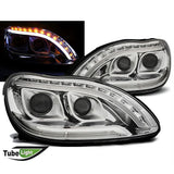Mercedes Classe S W220 98-05 Fari Anteriori a LED Cromati
