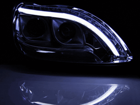 Mercedes Classe S W220 98-05 Fari Anteriori a LED Light tube Neri