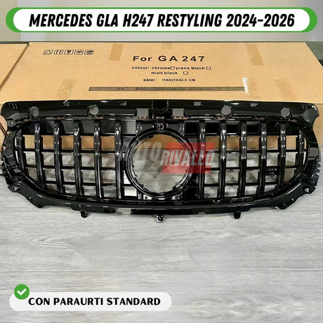 Mercedes GLA H247 Restyling 2024-2026 Griglia Anteriore Calandra GTR AMG Panamericana Nero Lucido Look