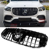 Mercedes GLS X167 2019-2023 Griglia Radiatore AMG 63 GTR Look Calandra Anteriore Nero Lucido