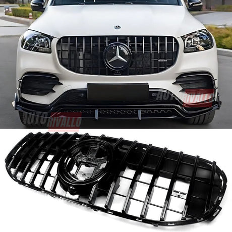 Mercedes GLS X167 2019-2023 Griglia Radiatore AMG 63 GTR Look Calandra Anteriore Nero Lucido