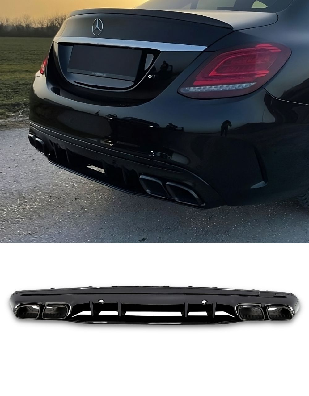 Mercedes C W205 S205 2014-2018 Diffusore AMG Line C63S Look