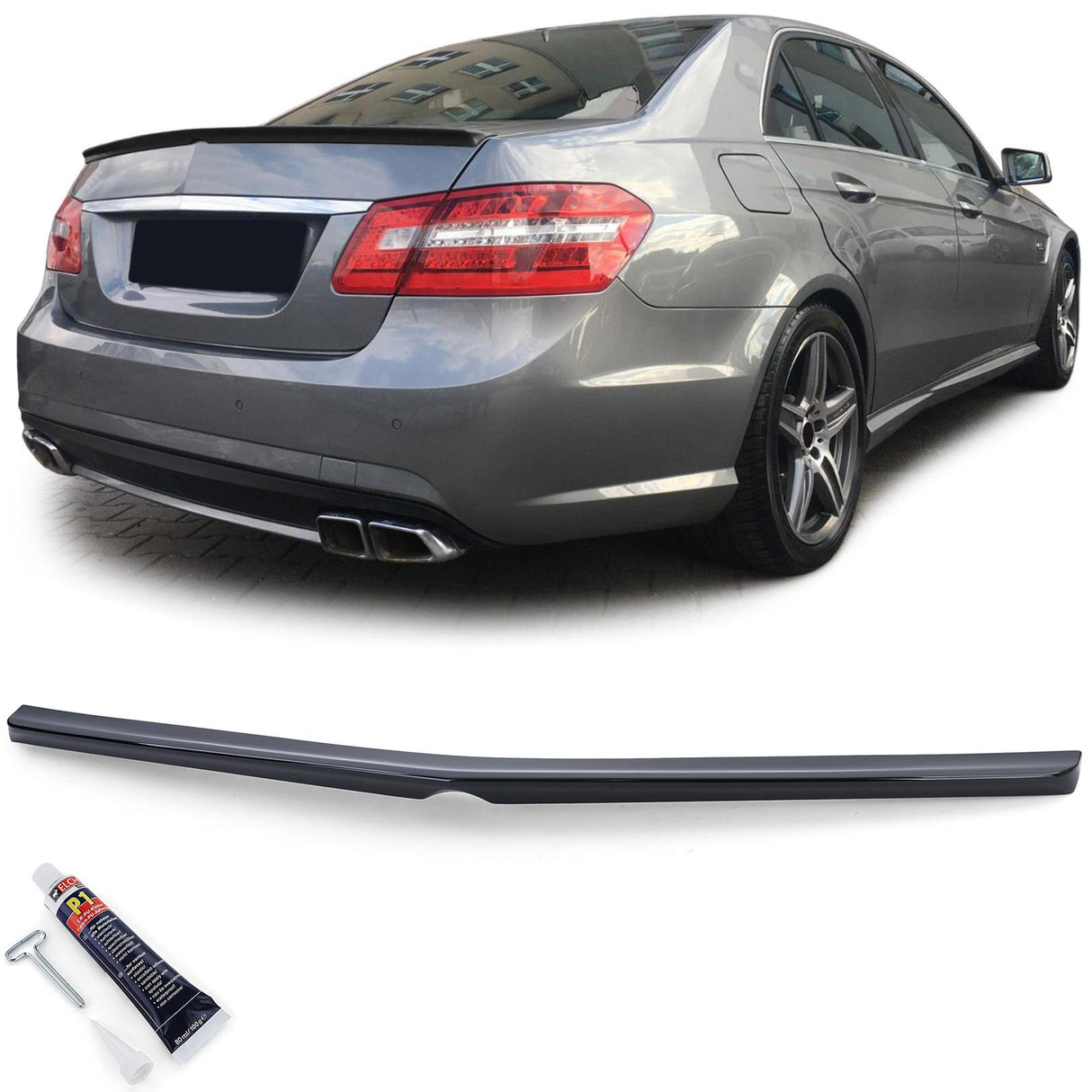 Mercedes E W212 Berlina 2009-2016 Spoiler Cofano Nero Lucido