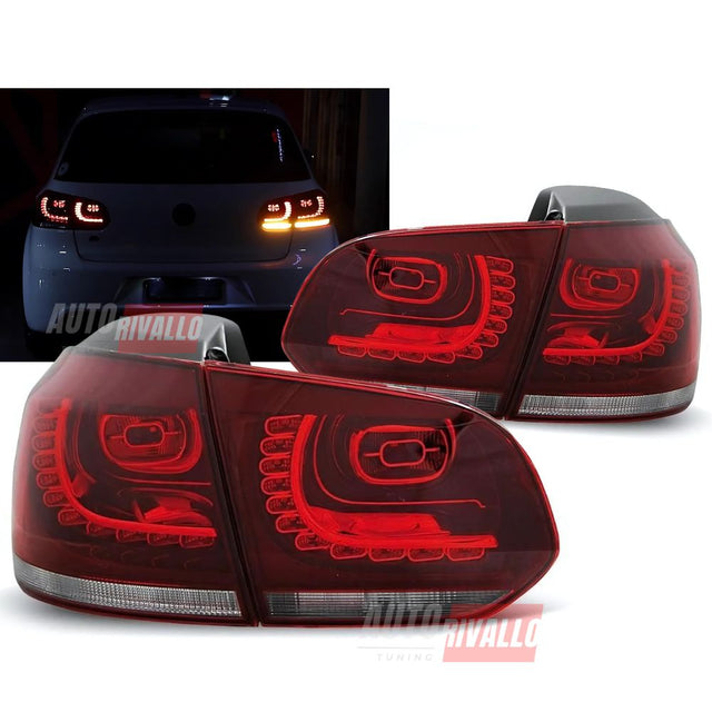VW Golf 6 2008-2012 Fanali Posteriori Stop LED Rosso Chiaro