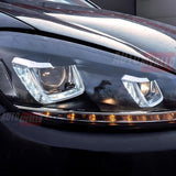 VW Golf 6 2008-2012 Fari Anteriori DRL LED Frecce Dinamiche
