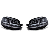 VW Golf 7 2012-2017 Fari Anteriori Full Led OSRAM Xenon Neri