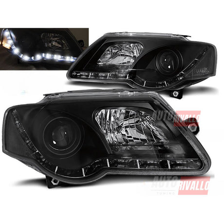 VW Passat 3C B6 2005-2010 Fari Anteriori a LED Nero