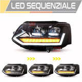 VW T5 Facelift 2010-2015 Fari Anteriori Full LED DRL Frecce Sequenziali