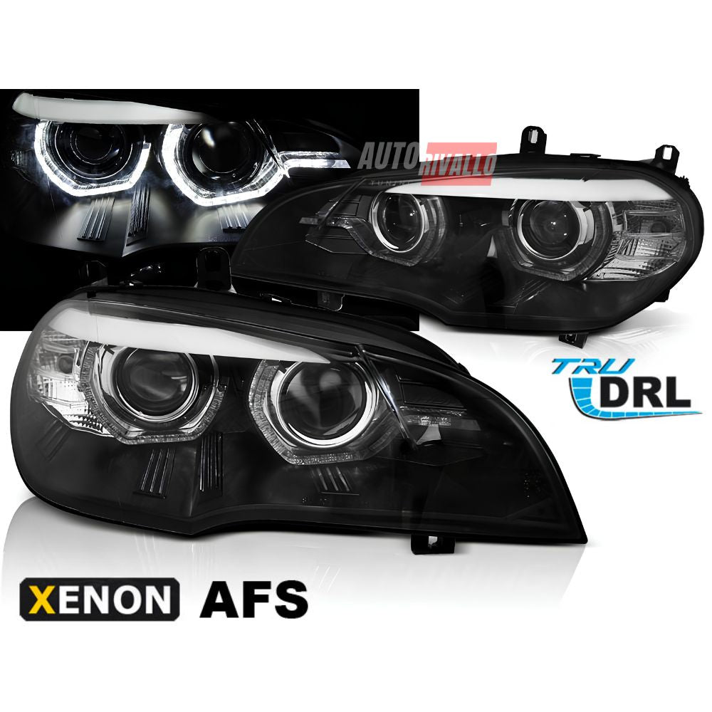 Fari anteriori Angel Eyes 3D LED per BMW X5 E70 con luce diurna DRL