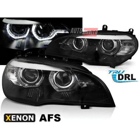 Fari anteriori Angel Eyes 3D LED per BMW X5 E70 con luce diurna DRL