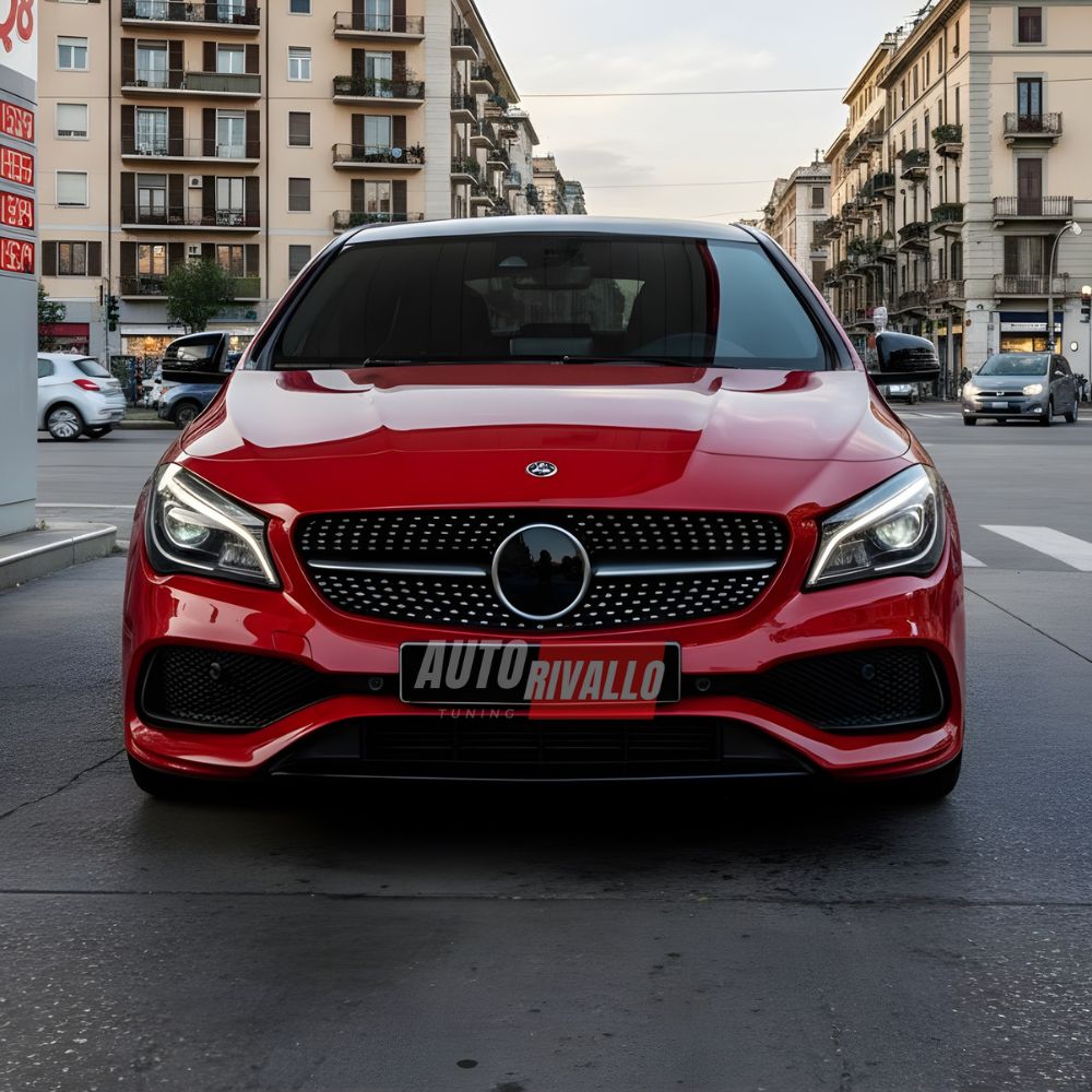 Griglia frontale Mercedes CLA C117 Diamond Look nera. Calandra premium per un tocco di eleganza sportiva
