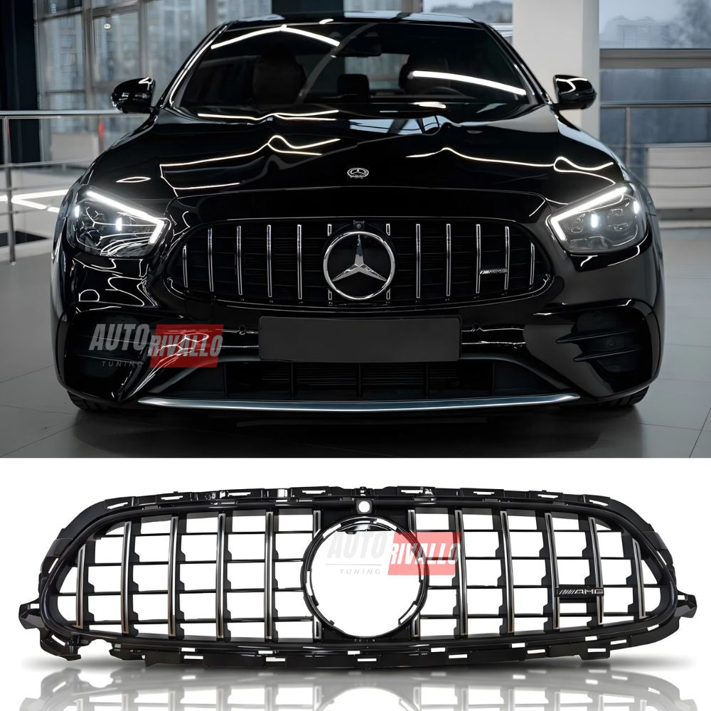 Griglia Mercedes Classe E W213 S213 2020-2023 AMG E63 Look cromata. Upgrade premium per un frontale esclusivo.