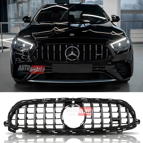 Griglia Mercedes Classe E W213 S213 2020-2023 AMG E63 Look cromata. Upgrade premium per un frontale esclusivo.