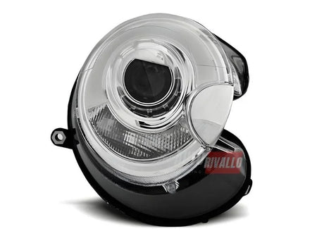 Mini R56 R57 2006-2014 Fari Anteriori Lightube LED Cromati - autorivallo