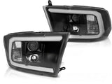 Dodge Ram 2009-2018 Fari Anteriori LED Light Tube Nero - autorivallo