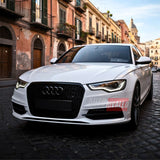 Audi A6 S6 4G C7 2010-2014 Griglia RS6 Look. Calandra installata, nero lucido.