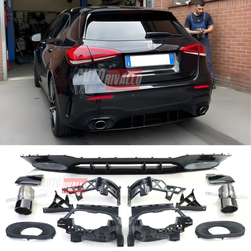 Mercedes A W177 2018-2023 Diffusore Posteriore AMG A35 Look