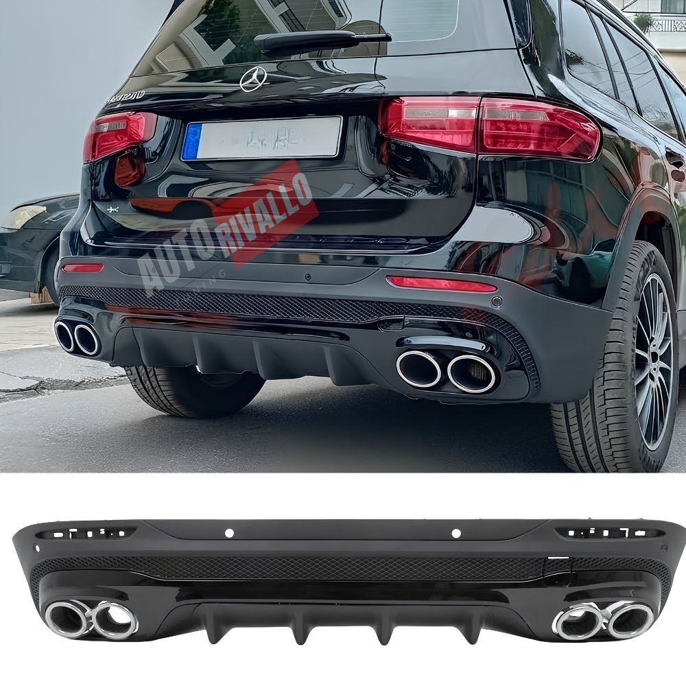 Mercedes GLB X247 2019-2023 diffusore posteriore AMG GLB35 Look nero lucido montato