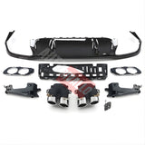 W213 facelift 2020+ diffusore AMG look in ABS nero, montaggio su paraurti AMG Line