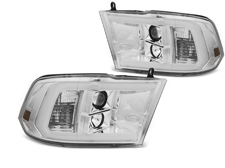 Dodge Ram 2009-2018 Fari Anteriori LED Light Tube Cromati - autorivallo