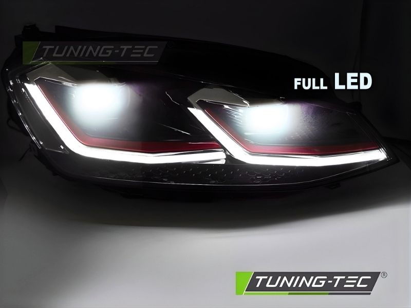 VW Golf 7 2012-2017 Fari Anteriori Full LED Diurne GTI Look - autorivallo