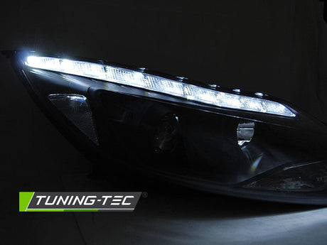 Fari LED lenticolari Ford Focus MK3 finitura nera vetro chiaro