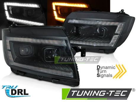 VW Crafter II 2017-2024 Fari Anteriori LED Light Tube Nero - autorivallo
