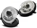 Mini R56 R57 2006-2014 Fari Anteriori Lightube LED Cromati - autorivallo
