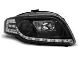 Audi A4 B7 2004-2008 Fari Anteriori LED Light Tube Nero - autorivallo