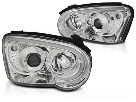 Subaru Impreza II 2003-2005 Fari Anteriori LED Light Tube Cromati - autorivallo