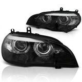 Faro anteriore LED Angel Eyes 3D acceso con luce diurna DRL per BMW X5 E70