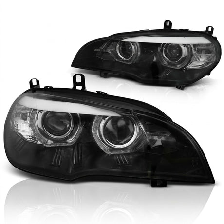 Faro anteriore LED Angel Eyes 3D acceso con luce diurna DRL per BMW X5 E70