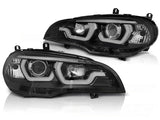 BMW X5 E70 2007-2013 Fari Anteriori LED Light Tube Nero - autorivallo