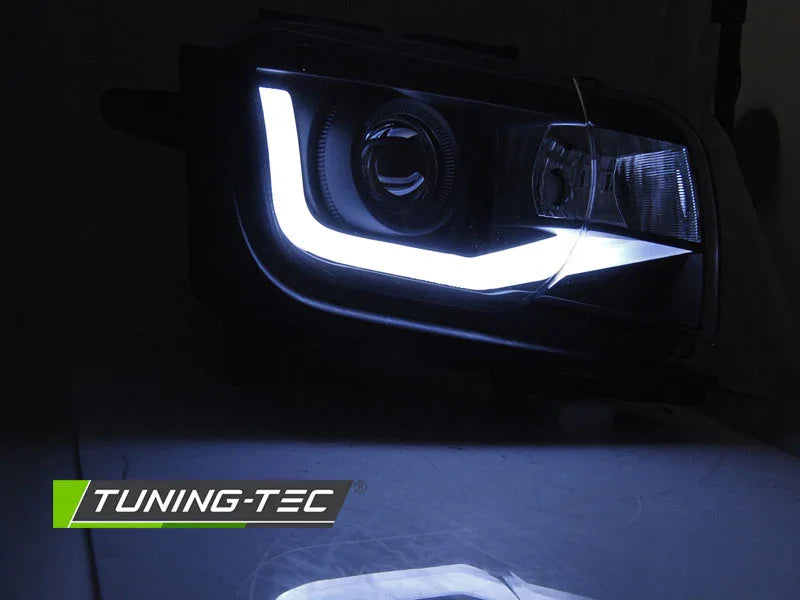 Chevrolet Camaro 2009-2013 Fari Anteriori LED Light Tube Nero - autorivallo