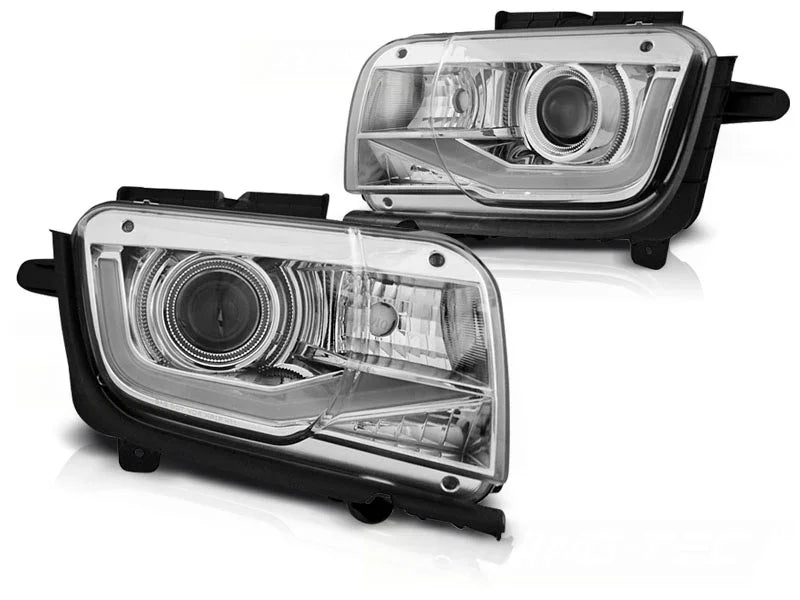 Chevrolet Camaro 2009-2013 Fari Anteriori LED Light Tube Cromati - autorivallo