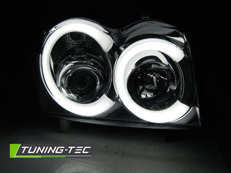 Jeep Grand Cherokee 2005-2008 Fari Anteriori LED Cromati - autorivallo